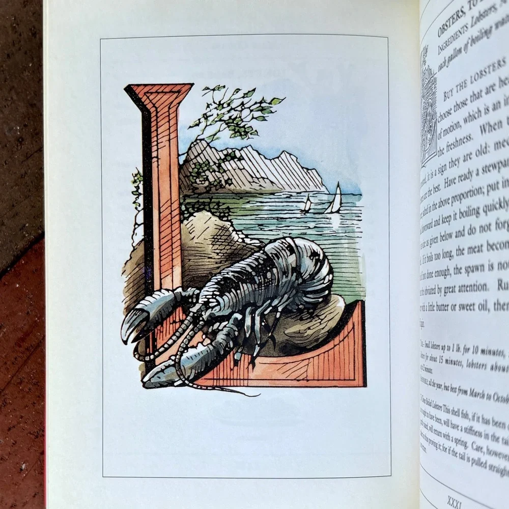 1993 A Victorian Alphabet of Every Day Recipes Lobster Engravings Foodie Food